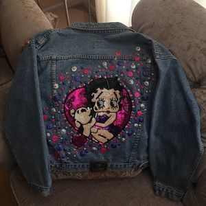 Betty boop sequin denim jacket